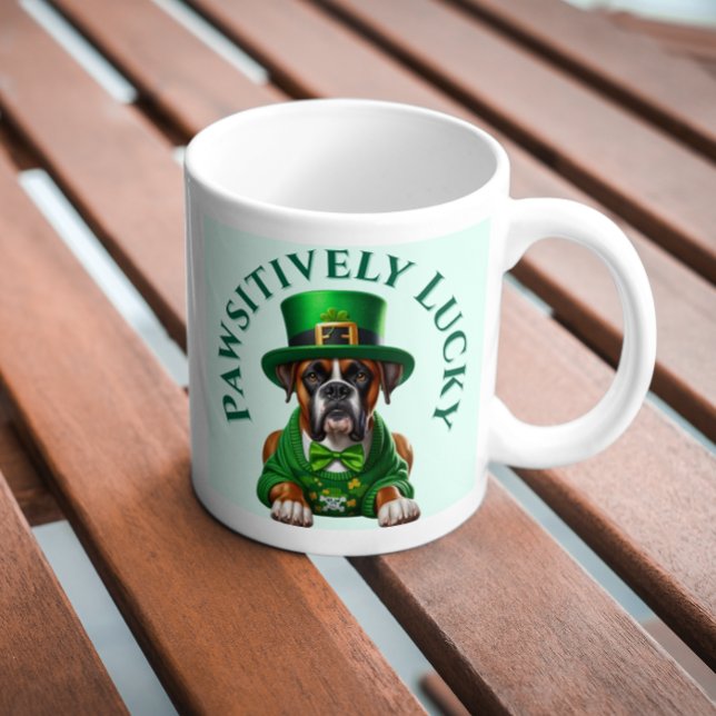 Funny St Patrick's Dog Pawsitive Lucky Kaffeetasse (Von Creator hochgeladen)
