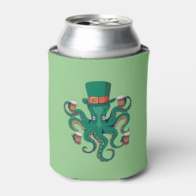 Funny St. Patricks Octopus Dosenkühler (Kanne Vorderseite)