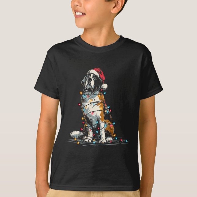 Funny St. Saint Bernard Christmas Graphics Dog Lig T-Shirt (Vorderseite)