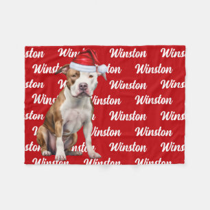 Funny Staffordshire Dogenname Muster Weihnachten Fleecedecke