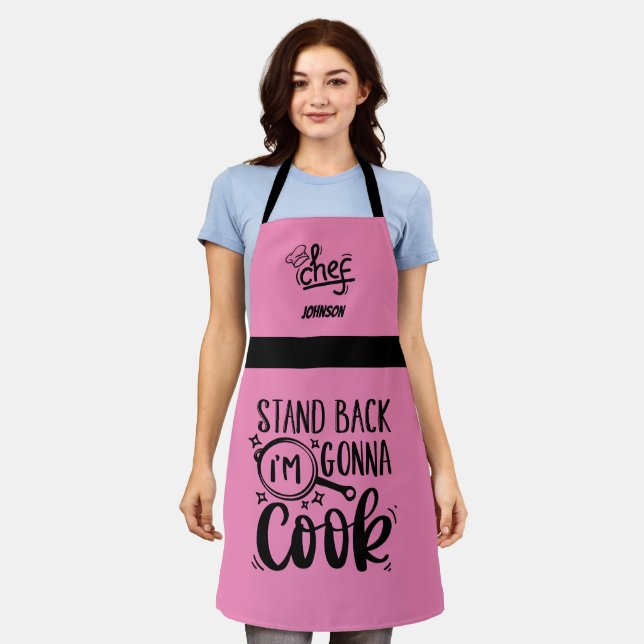 Funny Stand Back Ich werde den Namen kochen Schürze (Getragen)