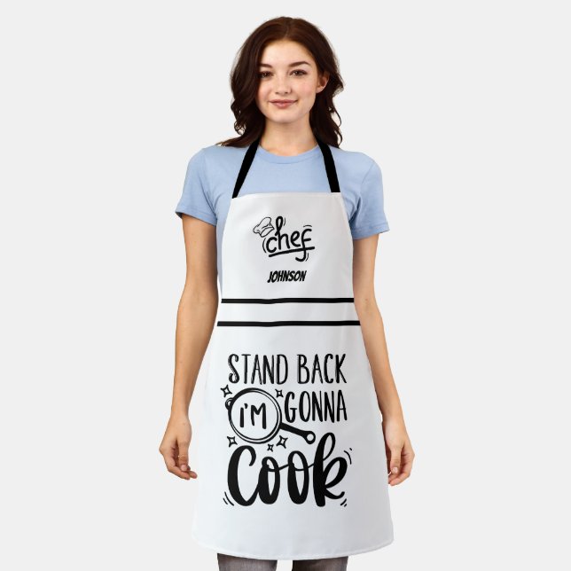 Funny Stand Back Ich werde kochen Schürze (Getragen)