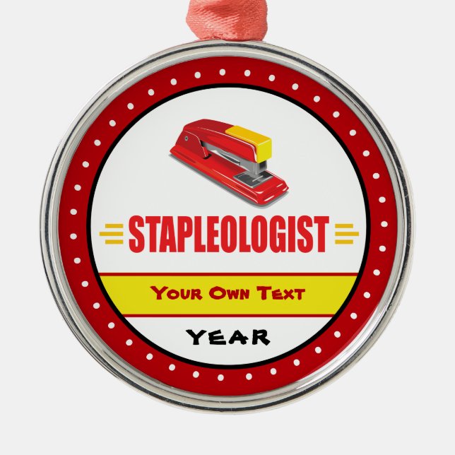 Funny Stapler Lover Titel Ornament Aus Metall (Vorne)