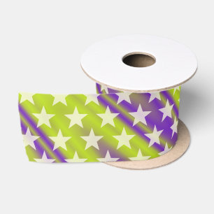 Funny Stars Pattern transparent + Ihr Hintergrund Satinband