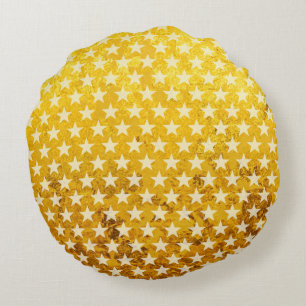 Funny Stars Pattern transparent + Ihre Idee Rundes Kissen