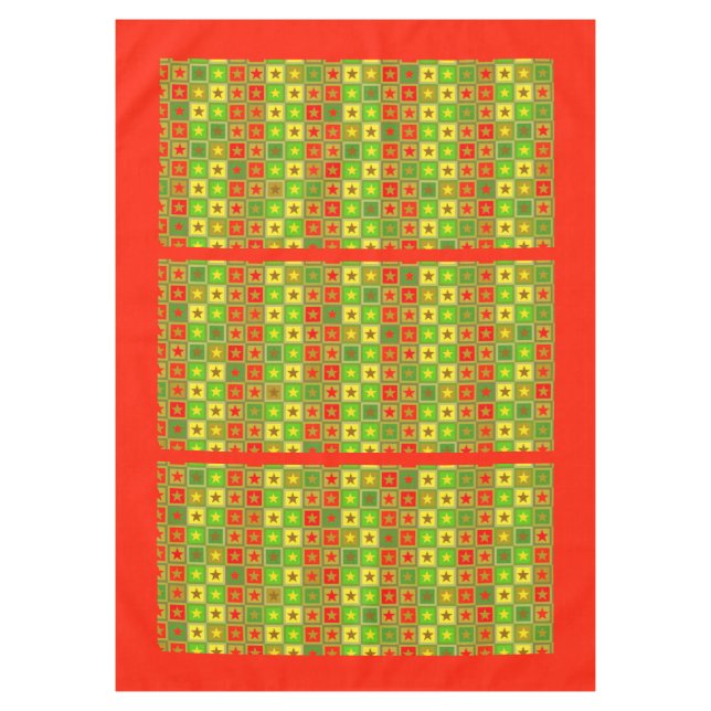 Funny Stars & Squares Muster + Ihre Idee Tischdecke (Vorderseite)