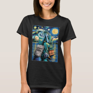 Funny Statue of Liberty Cries, Van Gogh Starry Nig T-Shirt