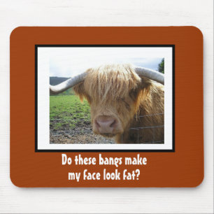 Funny Steer mit Bangs Mousepad