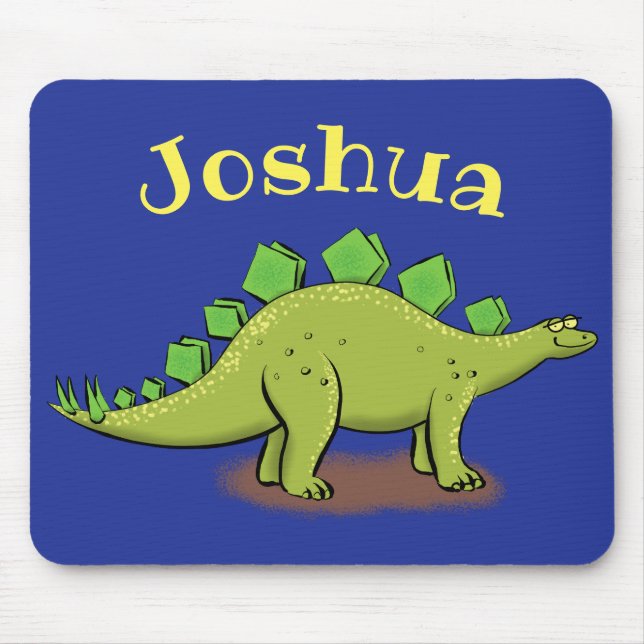 Funny stegosaurus cartoon dinosaur mouse pad mousepad (Vorne)