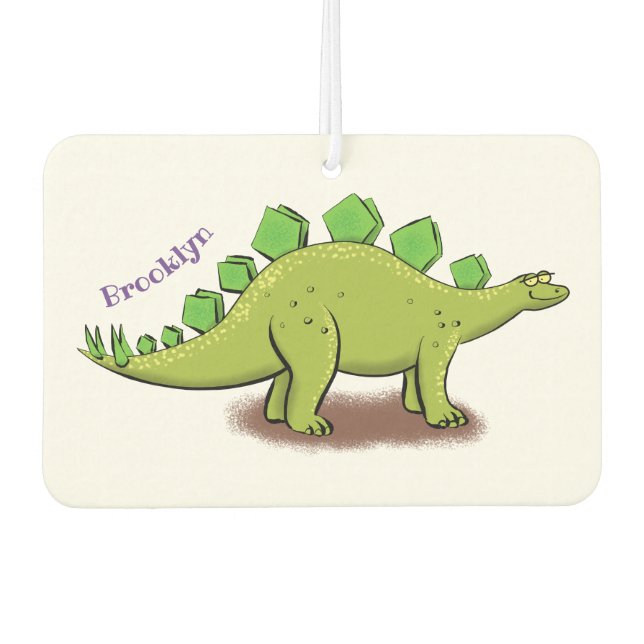 Funny stegosaurus dinosaurus Cartoon Autolufterfrischer (Vorderseite)