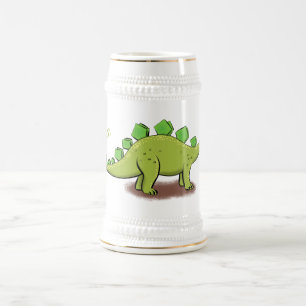 Funny stegosaurus dinosaurus Cartoon Bierglas