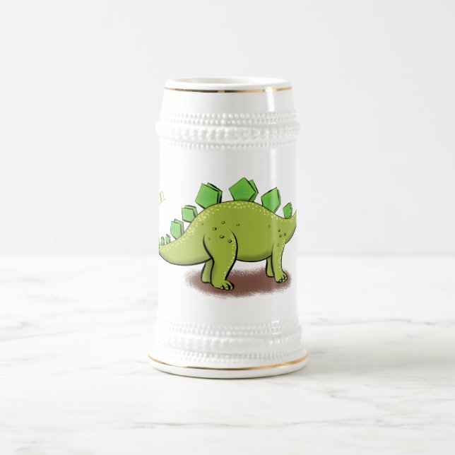 Funny stegosaurus dinosaurus Cartoon Bierglas (Mittel)