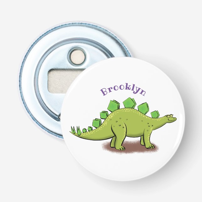 Funny stegosaurus dinosaurus Cartoon Flaschenöffner (Vorderseite)