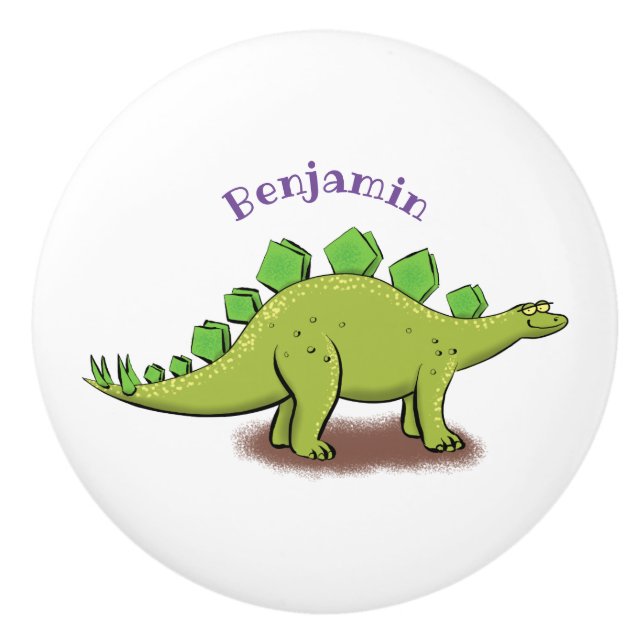 Funny stegosaurus dinosaurus Cartoon Keramikknauf (Vorderseite)