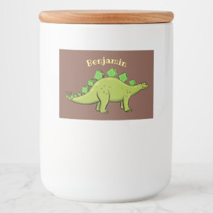Funny stegosaurus dinosaurus Cartoon Lebensmitteletikett