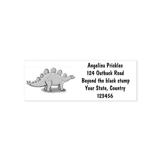 Funny stegosaurus dinosaurus Cartoon Permastempel (Design)