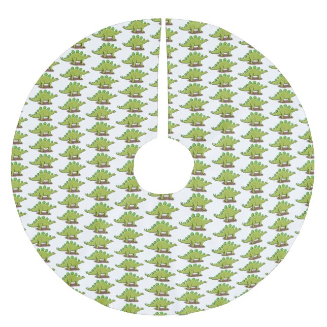 Funny stegosaurus dinosaurus Cartoon Polyester Weihnachtsbaumdecke (Vorderseite)