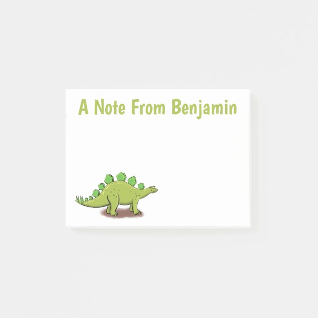 Funny stegosaurus dinosaurus Cartoon Post-it Klebezettel (Vorderseite)