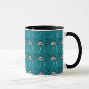 Funny stethoscope für Ärzte auf dunkelgrünem aquam Tasse