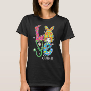 Funny Stethoscope Liebe Scrub Life Nurve Bunny Eas T-Shirt