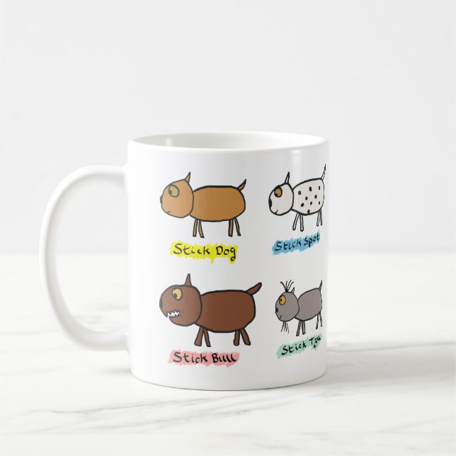 Funny Stick Dogs Kaffeetasse (Links)