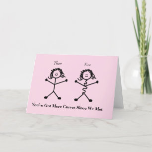 Funny Stick Lady Valentine's Day Card Karte