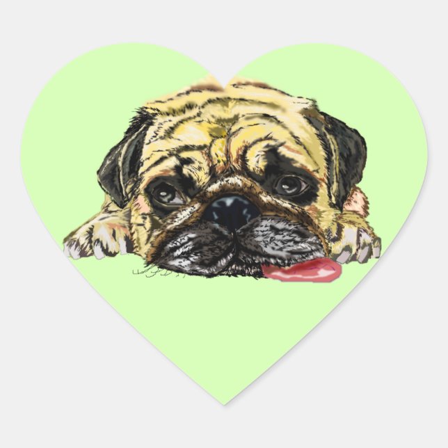 Funny Sticker mit Mops Dog - Ihre Farben (Vorderseite)