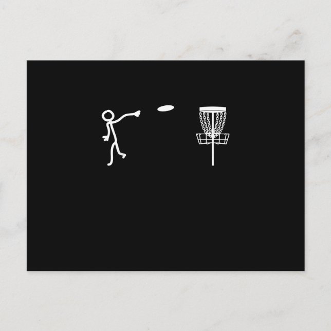 Funny Stickman Disk Golf Player Sports Lover Postkarte (Vorderseite)