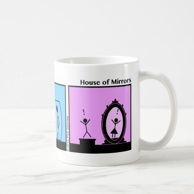 Funny Stickman House of Mirrors Tasse (Rechts)