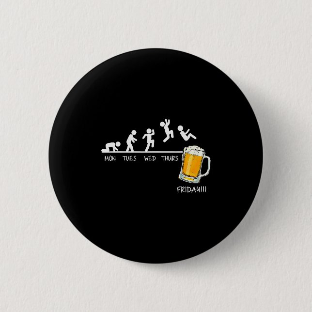Funny Stickman Jumping Beer Days Of Week Friday Dr Button (Vorderseite)
