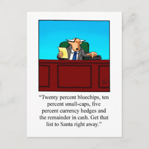 Funny StockMarket Humour de Noël Carte postale