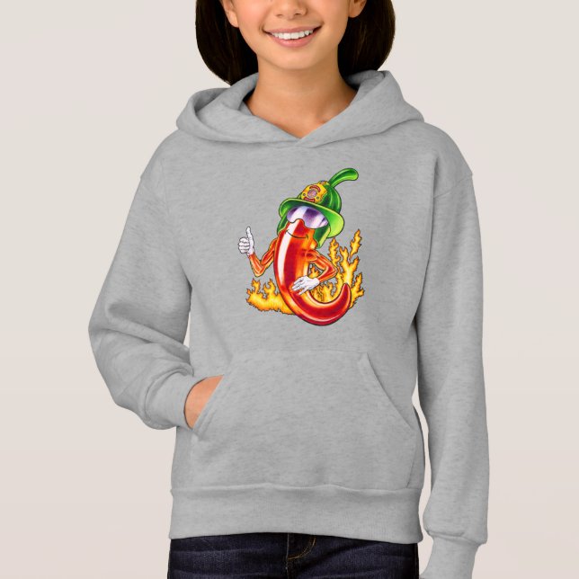 Funny Stolz Feuerwehrmann Chili on Fire gibt Thumb Hoodie (Vorderseite)