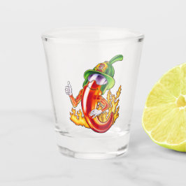 Funny Stolz Feuerwehrmann Chili on Fire gibt Thumb Schnapsglas