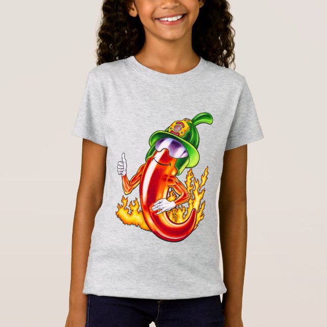 Funny Stolz Feuerwehrmann Chili on Fire gibt Thumb T-Shirt (Vorderseite)