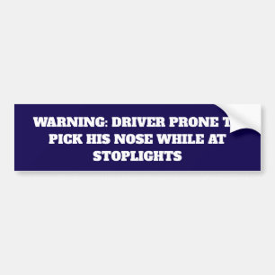 Funny Stoplight Nosepicker Warnkleber Autoaufkleber