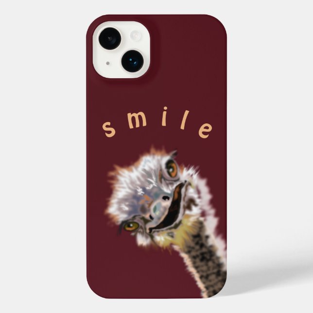 Funny Strauß iPhone Case - benutzerdefinierte Farb 14 Plus Hülle (Rückseite)