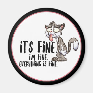 Funny Stressed Angstkatze Magnet