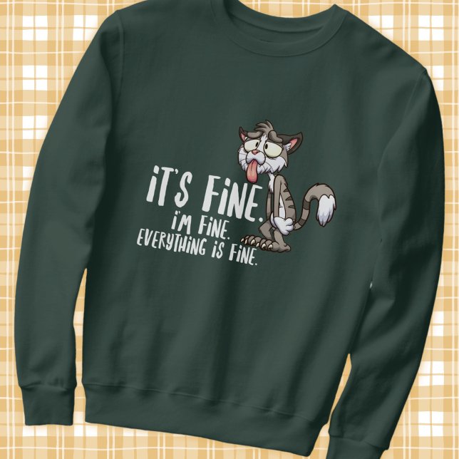 Funny Stressed Angstkatze Sweatshirt (Von Creator hochgeladen)