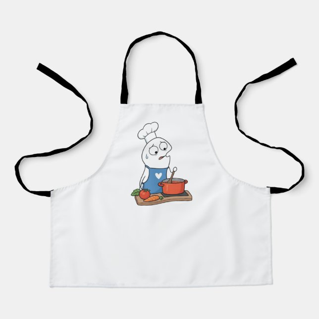 Funny Stressed Cooking Loop Character Apron Schürze (Vorderseite)