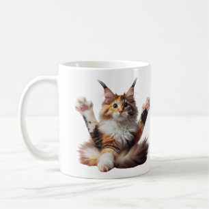 Funny Stretching Maine Coon Kitten Kaffeetasse