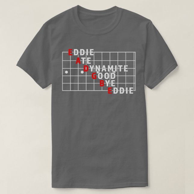 Funny String Name Eddie Ate Dynamite Good Bye Eddi T-Shirt (Design vorne)