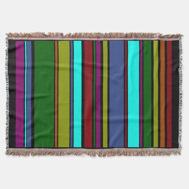 Funny Stripes farbiges X + Ihre Hintergrundfarbe Decke (Vorderseite)