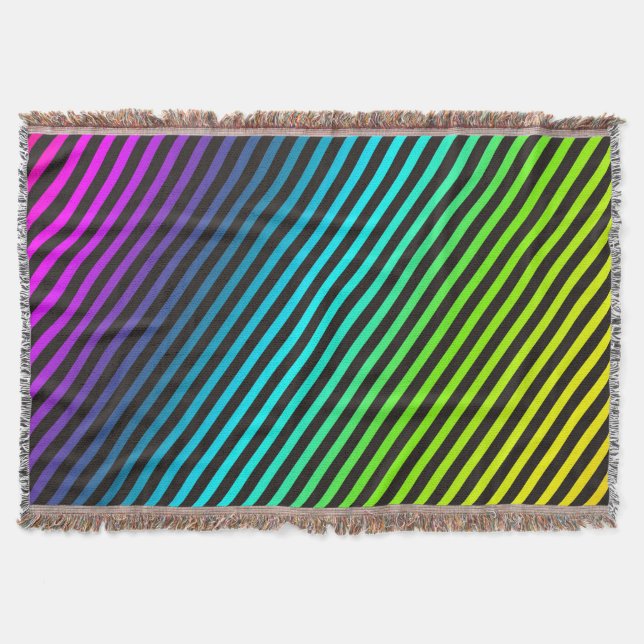 Funny Stripes Pattern - schwarz gefärbt + Ihre Ide Decke (Vorderseite)