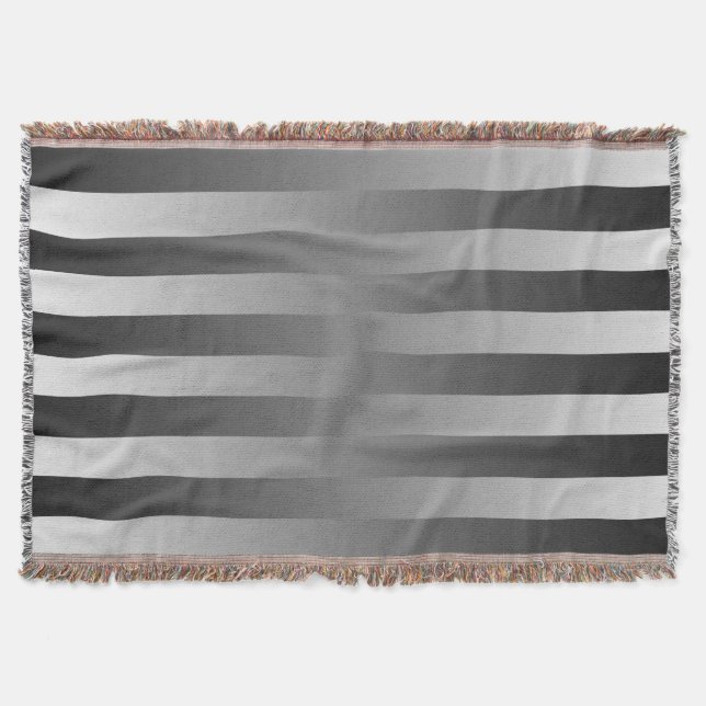 Funny Stripes Pattern - Schwarz grau + Ihre Idee Decke (Vorderseite)