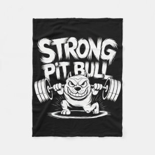 Funny Strong Crucifix Lifting Pitbull Fleecedecke