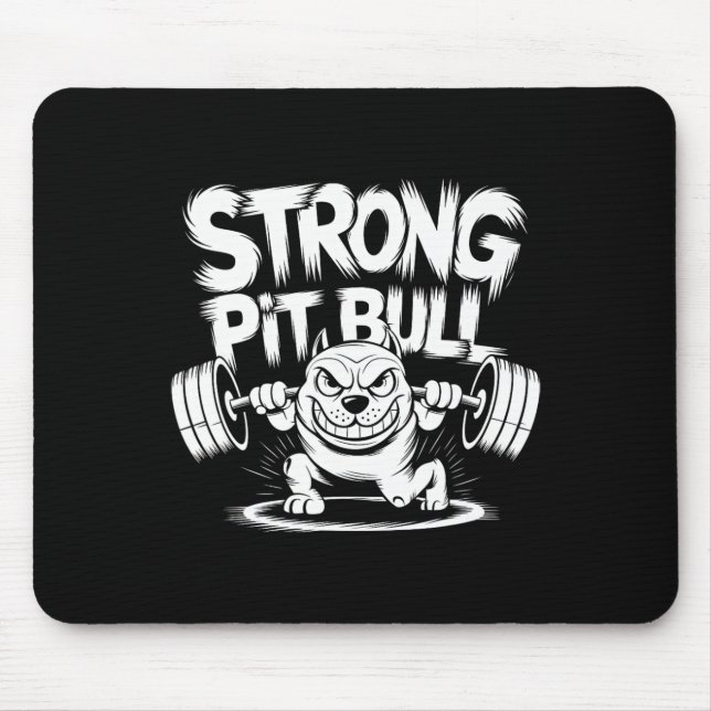 Funny Strong Crucifix Lifting Pitbull Mousepad (Vorne)