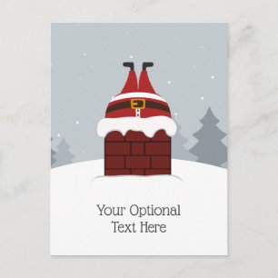 Funny Stuck Santa Custom Postcard Feiertagspostkarte