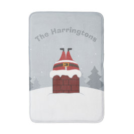 Funny Stuck Santa individuelle Name Badematten