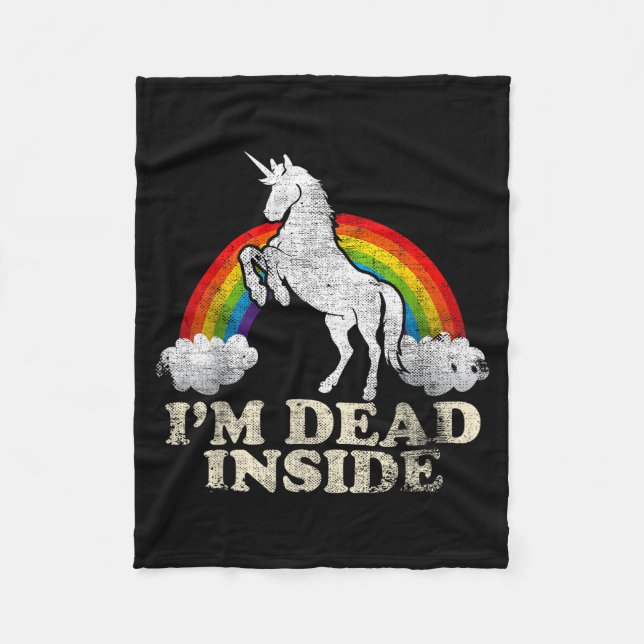 Funny Stuff - Unicorn I'm Dead Inside Sarcastic De Fleecedecke (Vorderseite)
