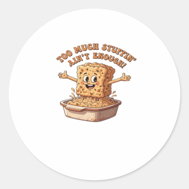 Funny Stuffing Overload Erntedank Classic T-Shi Runder Aufkleber (Vorderseite)